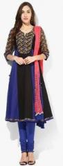 Rain & Rainbow Black Printed Churidar Kameez Dupatta women