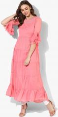 Rain & Rainbow Pink Embroidered Anarkali women