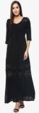 Raindrops Black coloured Solid Maxi Dress women