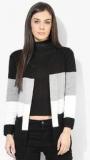 Raindrops Black Striped Shrug Women