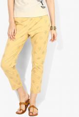 Rangriti Beige Printed Regular Fit Coloured Pants women