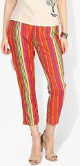 Rangriti Multicoloured Striped Regular Fit Coloured Pants women