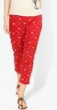 Rangriti Red Printed Regular Fit Coloured Pants Women