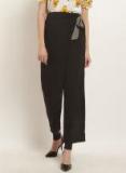 Rare Black Regular Fit Solid Parallel Trousers women