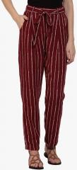 Rare Maroon Striped Coloured Pants women