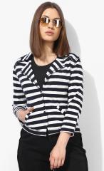 Rattrap Navy Blue Striped Winter Jacket women