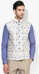 Raymond Beige Printed Waistcoat men