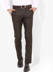 Raymond Brown Slim Fit Checked Formal Trouser men