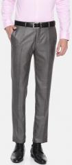 Raymond Men Grey Slim Fit Self Design Formal Trousers