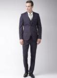 Raymond Navy Blue & Maroon Checked Contemporary Fit Formal Suit Men