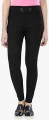 Recap Black Solid Jeggings women