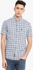 Red Tape Off White Checked Regular Fit Shirt men