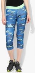 Reebok Wor Printed Blue Capri women