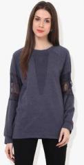 Rena Love Grey Solid Sweatshirt women