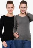 Renka Pack Of 2 Multicoloured Solid Pullovers Women