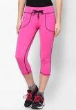 Restless Pink Solid Capri Women