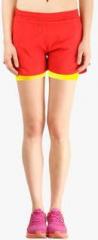 Revo Red Solid Shorts women