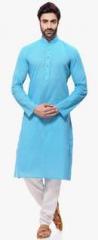 Rg Designers Aqua Blue Striped Kurta Pyjama men