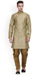 Rg Designers Beige Silk Sherwani men