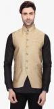 Rg Designers Golden Solid Ethnic Jacket Men