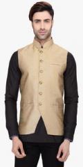 Rg Designers Golden Solid Ethnic Jacket men