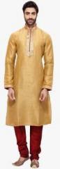 Rg Designers Golden Solid Kurta Pyjama men