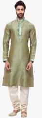 Rg Designers Green Solid Kurta Pyjama men