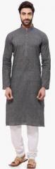 Rg Designers Grey Solid Kurta Pyjama men