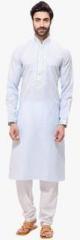 Rg Designers Light Blue Printed Kurta Pyjama men