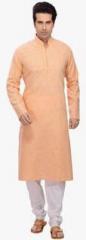 Rg Designers Peach Solid Kurta Pyjama men