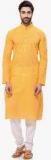 Rg Designers Yellow Striped Kurta Pyjama men