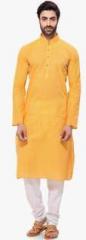 Rg Designers Yellow Striped Kurta Pyjama men