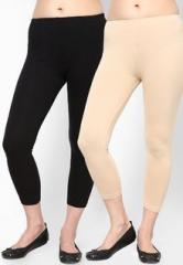 Rham Pack Of 2 Black & Beige Capri women