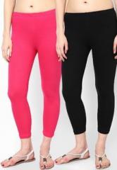 Rham Pack Of 2 Black & Fuschia Capri women