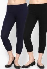 Rham Pack Of 2 Black & Navy Blue Capri women