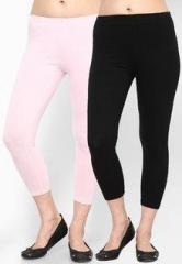 Rham Pack Of 2 Black & Pink Capri women