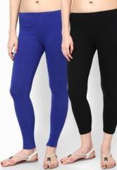 Rham Pack Of 2 Black & Royal Blue Capri women