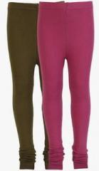 Rham Pack Of 2 Lavendar & D.Green Leggings girls