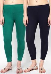 Rham Pack Of 2 Navy Blue & Green Capri women