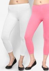 Rham Pack Of 2 Pink & Off White Capri women