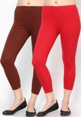 Rham Pack Of 2 Red & Choco Capri women