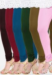 Rham Pack Of 6 Multi Color Solid Legging women