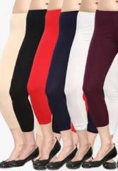 Rham Pack Of 6 Multicoloured Color Solid Capri women