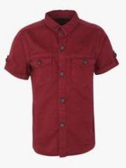 Rig Maroon Casual Shirt boys