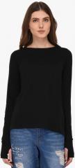 Rigo Black Solid A Line Top women