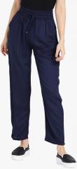 Rigo Navy Blue Solid Regular Fit Palazzo women