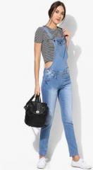 Riot Jeans Blue Washed Solid Jumpsuit women