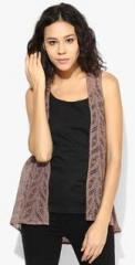 Riot Jeans Brown Solid Shrug women