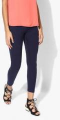 Riot Jeans Navy Blue Solid Leggings women