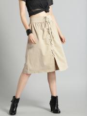 Roadster Beige A Line Skirt women